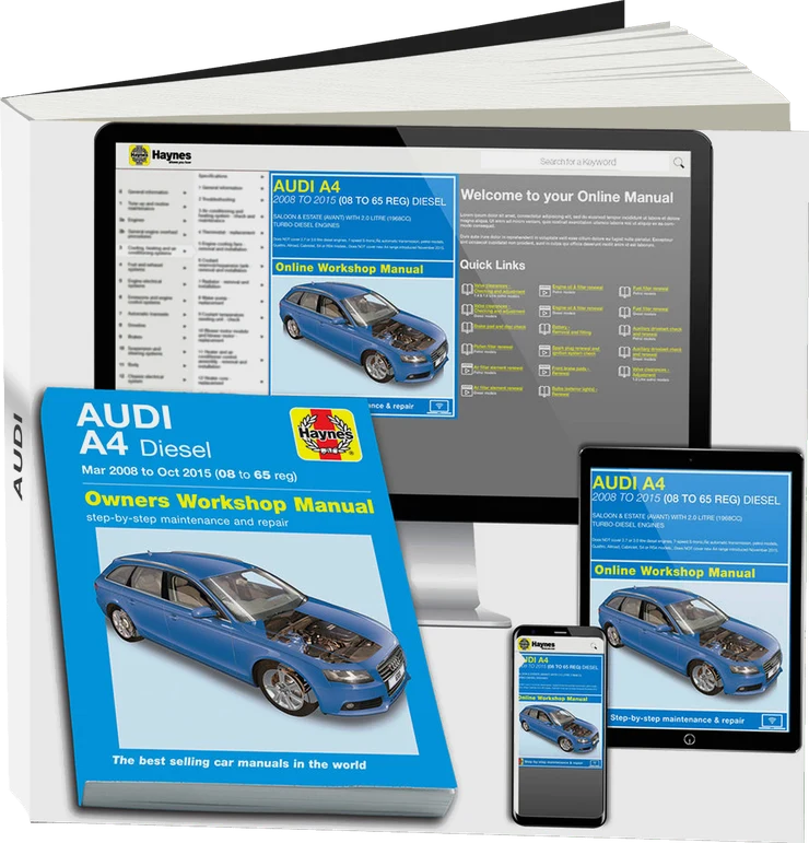 Audi A4 Diesel (Mar 2008-Oct 2015) Haynes Repair Manual 08 to 65