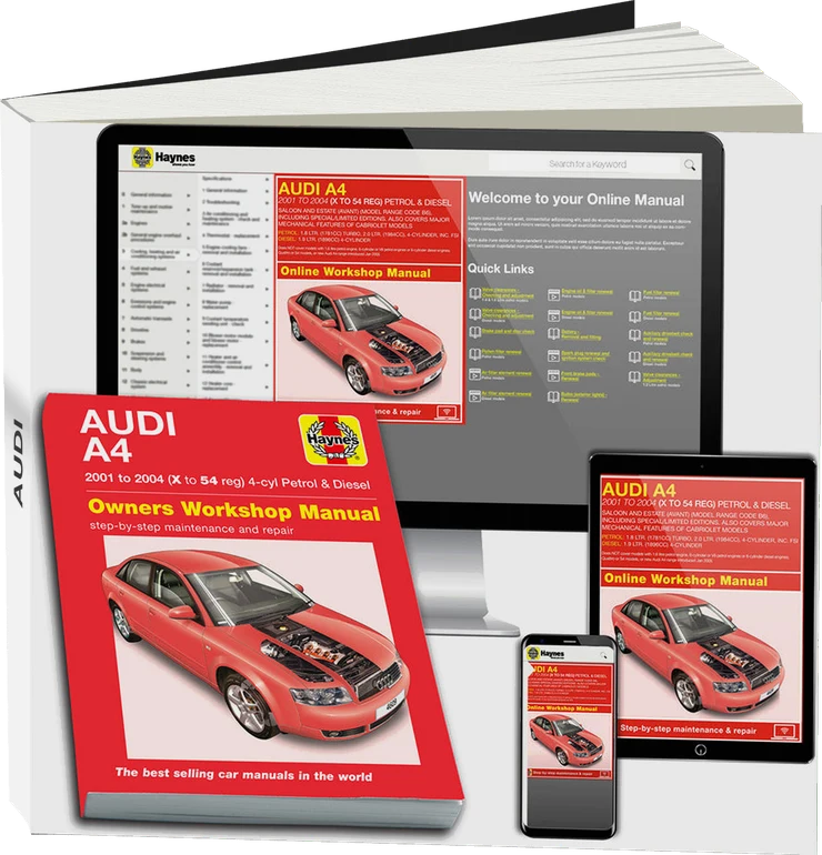 Audi A4 Petrol & Diesel (2001-2004) Haynes Repair Manual