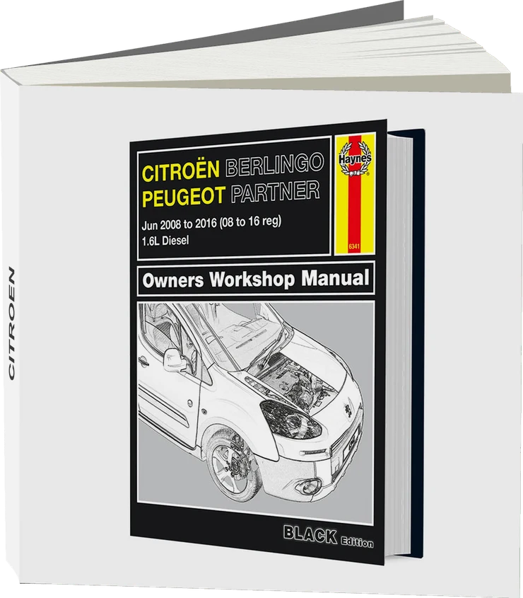 Citroen Berlingo & Peugeot Partner Diesel (June 2008-2016) 08 to 16 Haynes Repair Manual - Premium Hardback Black Edition