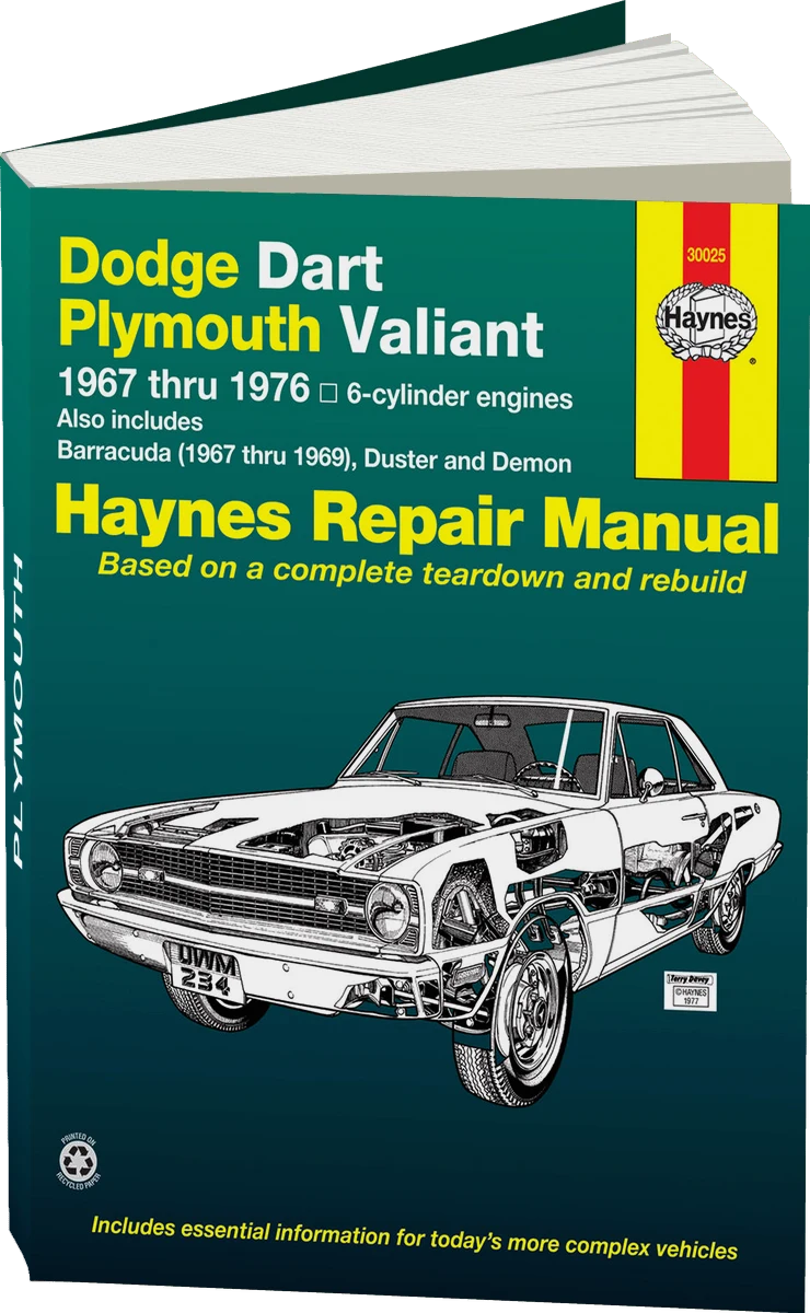 Dodge Dart & Plymouth Valiant covering Dodge Dart, Demon, Plymouth Valiant, Duster with 6 cylinder engines (67-76) & Barracuda (67-69) Haynes Repair Manual