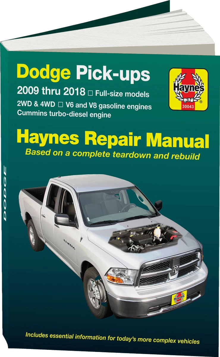 Dodge Full-Size V6 & V8 Gas & Cummins Turbo-Diesel Pick-Ups (09-18) Haynes Repair Manual