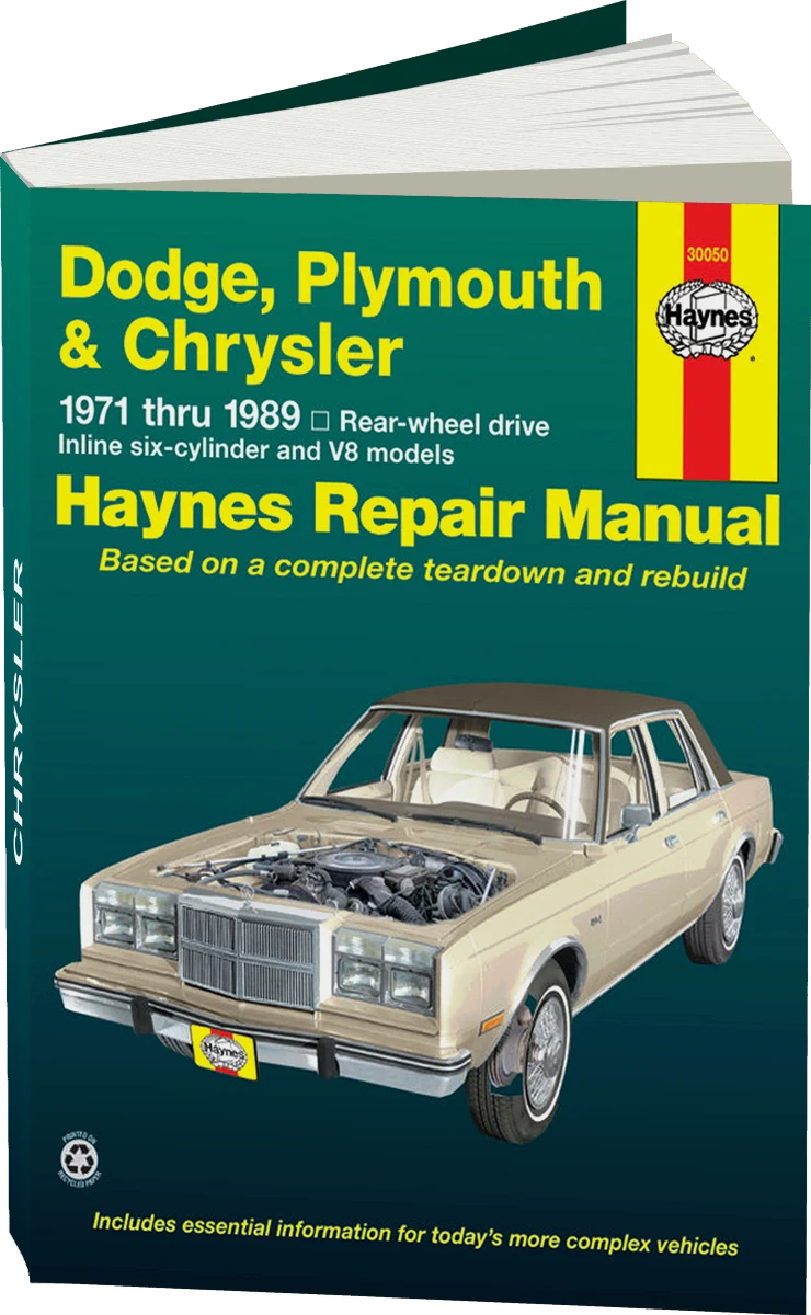 Dodge, Plymouth, & Chrysler RWD 6 cylinder & V8 (71-89) Haynes Repair Manual