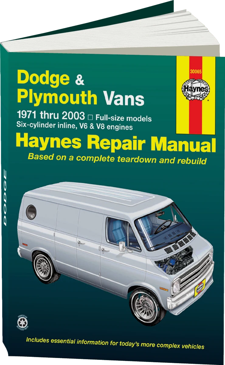Dodge Tradesman, Sportsman & Plymouth Voyager full-size in-line 6, V6 & V8 vans (1971-2003) Haynes Repair Manual (USA)