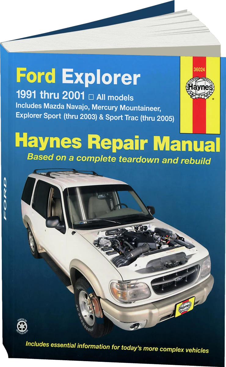 Ford Explorer & Mazda Navajo covering Ford Explorer & Mazda Navajo (1991-2001), Mercury Mountaineer (1997-2001), Explorer Sport (2000-2003), & Explorer Sport Trac (2001-2005) Haynes Repair Manual (USA)