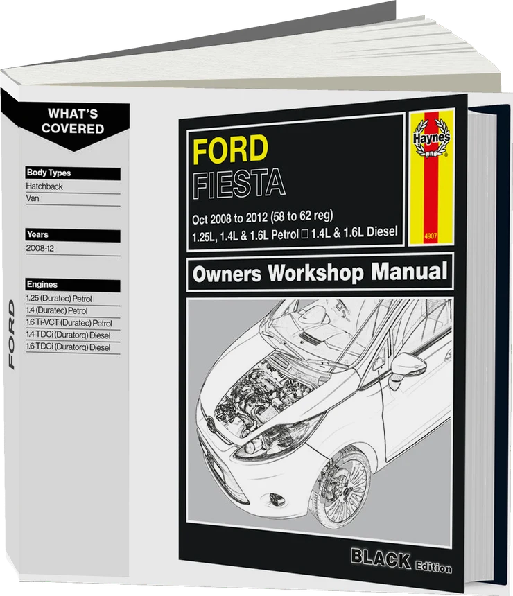 Ford Fiesta Petrol & Diesel (2008-2012) Haynes Repair Manual - Premium Hardback Black Edition