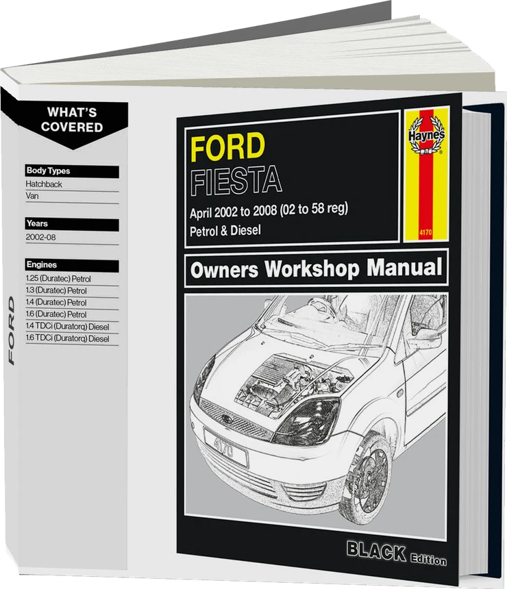 Ford Fiesta Petrol & Diesel (Apr 2002-2008) Haynes Repair Manual - Premium Hardback Black Edition