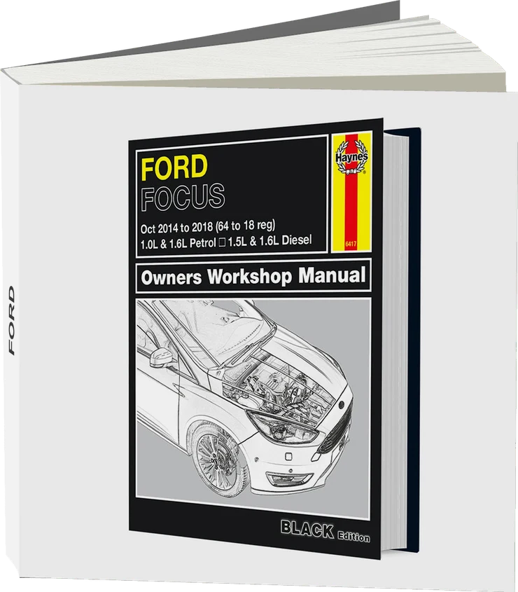 Ford Focus Petrol & Diesel 64 to 18 (Oct 2014-2018) Haynes Repair Manual - Premium Hardback Black Edition