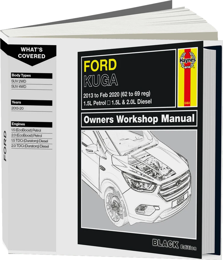 Ford Kuga 2013-Feb 2020 (62 to 69) Haynes Repair Manual - Premium Hardback Black Edition