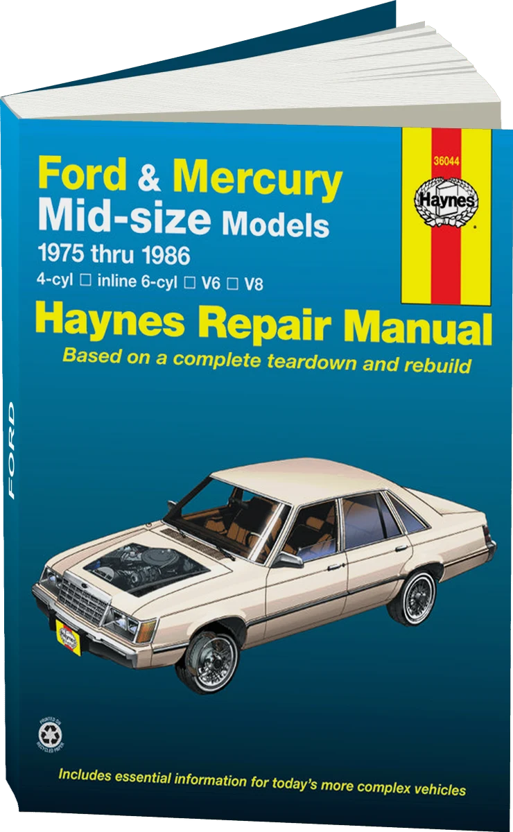 Ford & Mercury mid-size Ford Thunderbird & Mercury Cougar (75-82),Ford LTD & Mercury Marquis (83-86),Ford Torino,Gran Torino, Elite, Ranchero pick-up, LTD II, Mercury Montego, Comet, XR-7 & Lincoln Versailles (75-86) Haynes Repair Manual