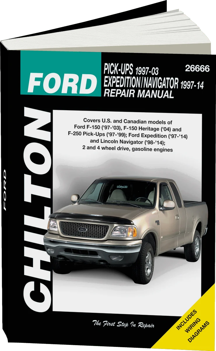 Ford Pick-Ups (1997-03), Expedition & Navigator (1997-14) for 2 & 4 wheel drives with gas engines Chilton Repair Manual (USA)