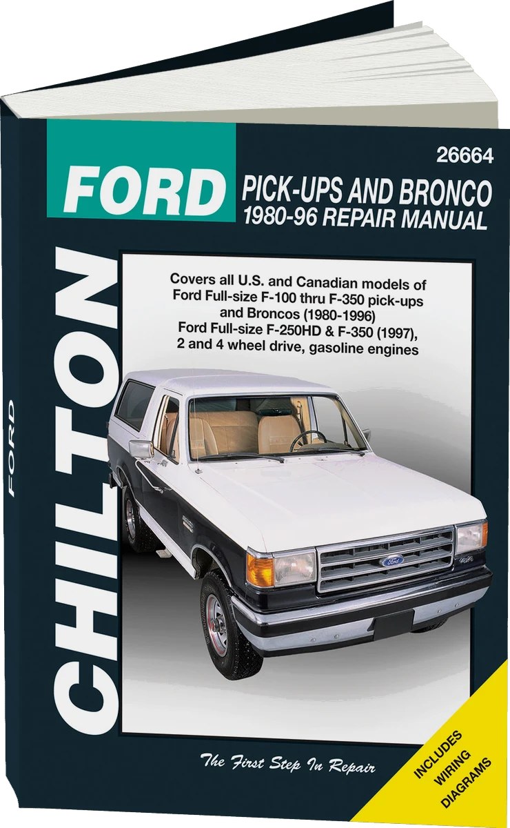 Ford pick-ups F-100-F-350 & Bronco (80-96) & F-250HD & F-350 (97) Chilton Manual