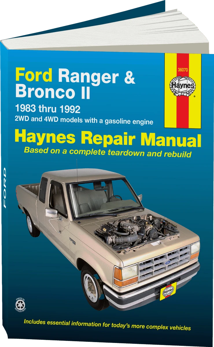 Ford Ranger & Bronco II 2WD & 4WD petrol (1983-1992) Haynes Repair Manual (USA)