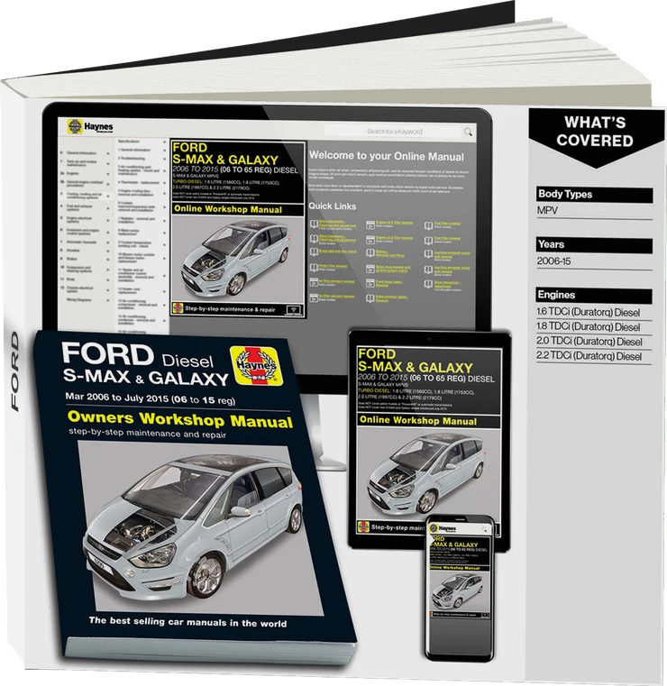 Ford S-MAX & Galaxy Diesel (Mar 2006-July 2015) Haynes Repair Manual