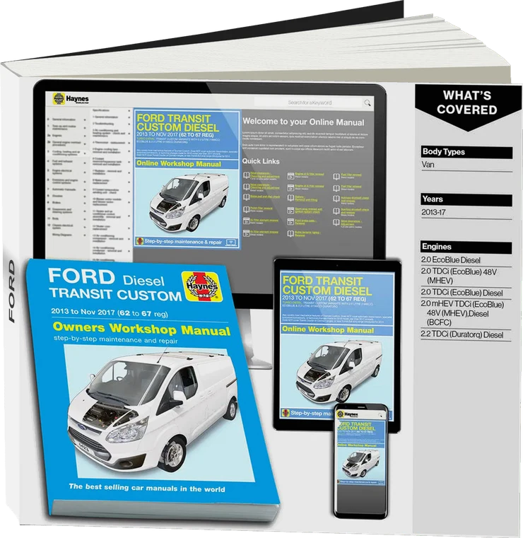 Ford Transit Custom Diesel (2013-Nov 2017) 62 to 67 Haynes Repair Manual