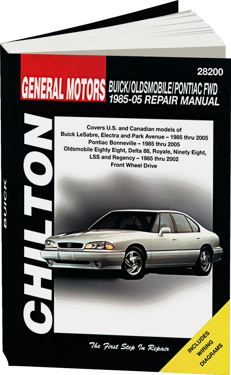 General Motors Buick/Oldsmobile/Pontiac Front Wheel Drive vehicles (1985-20)05 covering Buick LeSabre, Electra & Park Ave (1985-05), Pontiac Bonneville (1985-05), Oldsmobile Eighty Eight, Delta 88, Royale, Ninety Eight, LSS Chilton Repair Manual (USA)