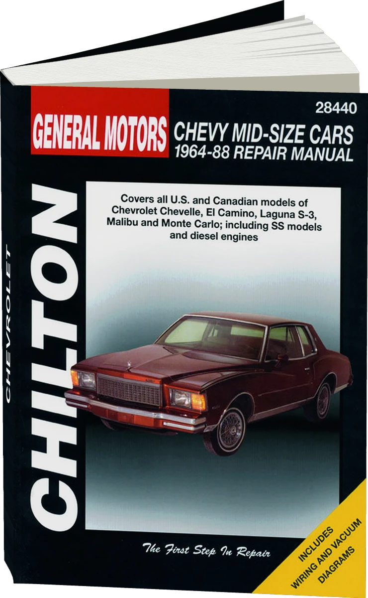 General Motors Chevy Mid-Size Cars (1964-88) for of Chevy Chevelle, El Camino, Laguna S-3, Malibu & Monte Carlo (including SS models & diesels) Chilton Repair Manual (USA)