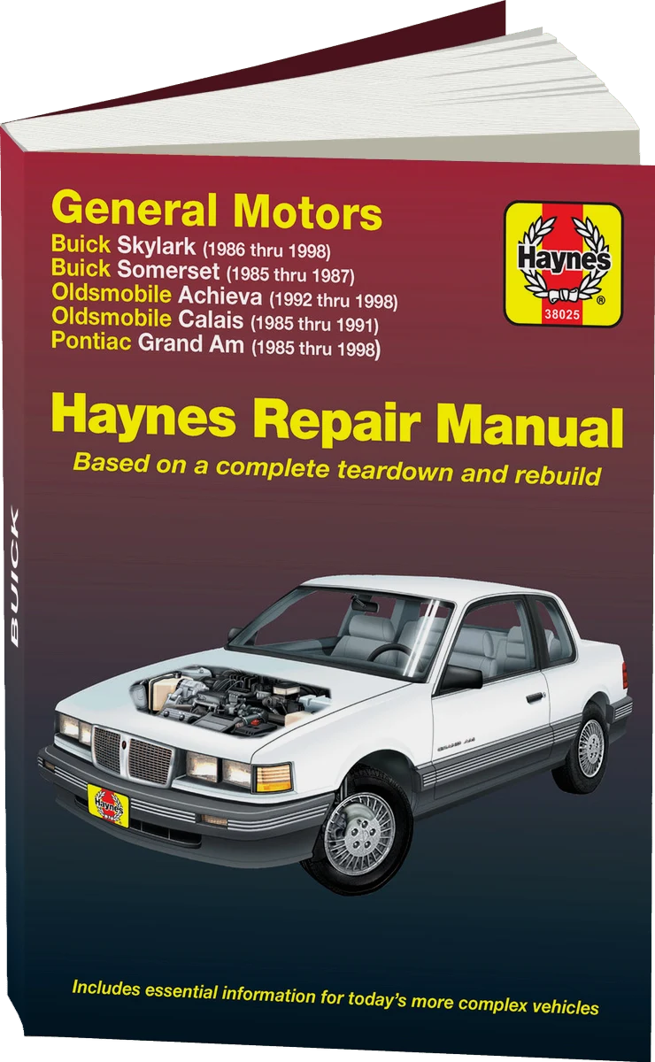 General Motors covering Buick Skylark (86-98), Buick Somerset (85-87), Oldsmobile Achieva (92-98), Oldsmobile Calais (85-91), & Pontiac Grand Am (85-98) (inc. Pontiac 2.3L Quad 4) Haynes Repair Manual (USA)