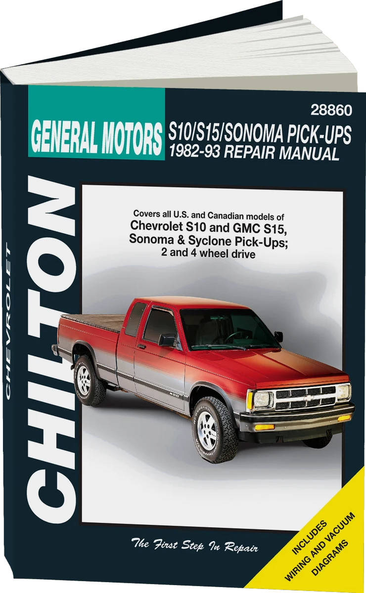 General Motors from (1982-93) for of Chevrolet S10 & GMC S15, Sonoma & Syclone Pick-Ups for both 2 & 4 wheel drive Chilton Repair Manual (USA)