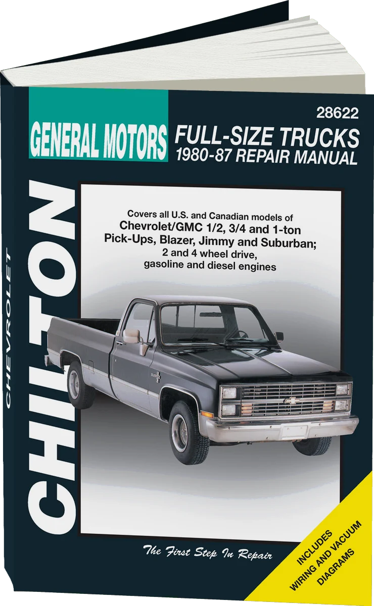 General Motors Full-Size Trucks (1980-87) for of Chevrolet/GMC 1/2 ton, 3/4 ton & 1 ton Pick-Ups, Blazer, Jimmy & Suburban including 2 & 4 wheel drive as well as gas & diesels Chilton Repair Manual (USA)