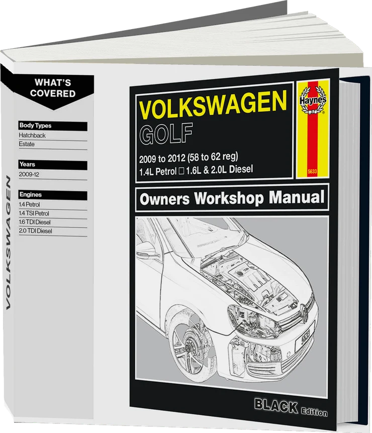 Golf Petrol & Diesel (2009-2012) Haynes Repair Manual - Premium Hardback Black Edition