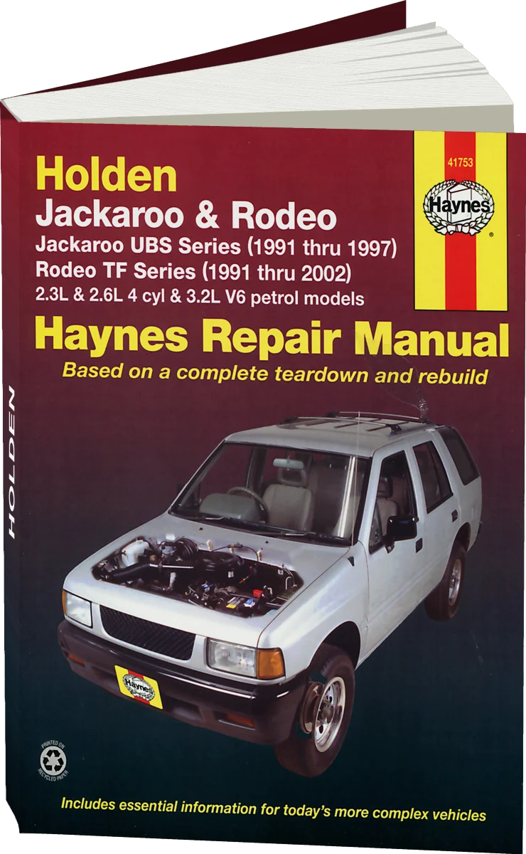 Holden Jackaroo Petrol (91-97) & Holden Rodeo Petrol (91-02) Haynes Repair Manual (AUS)