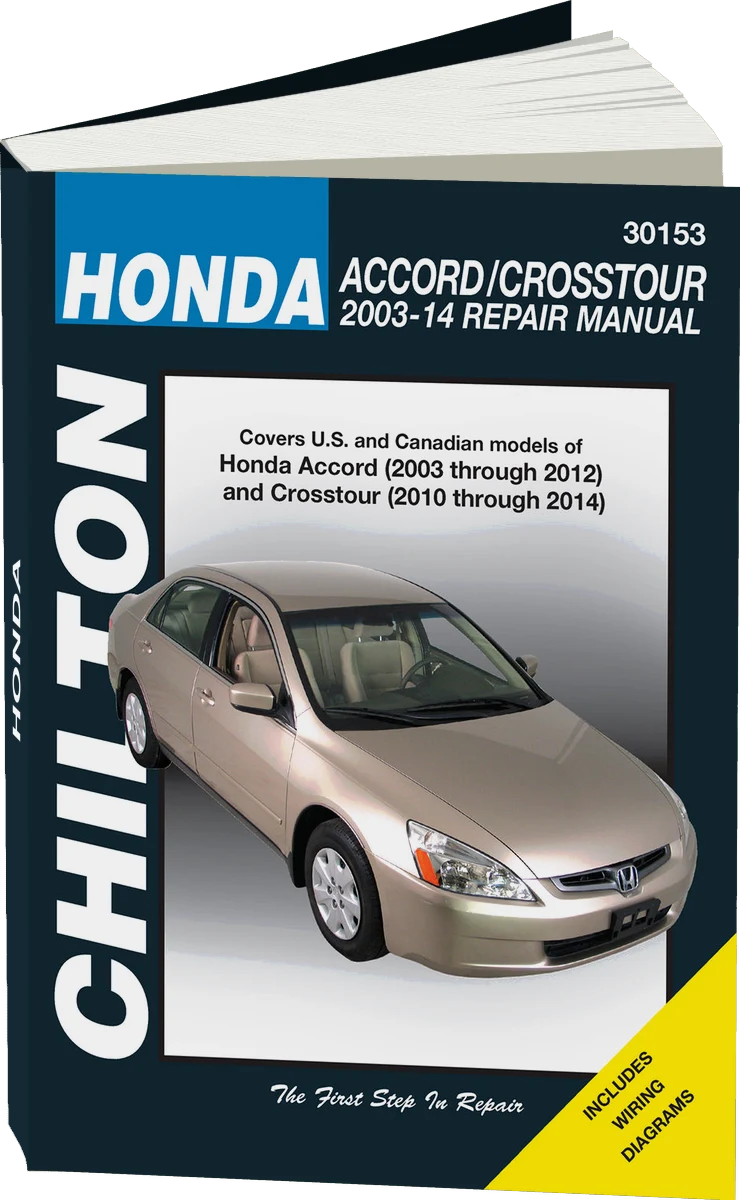 Honda Accord (2003-14) & Crosstour (2010-12) but exc. hybrid models & FWD models Chilton Repair Manual (USA)