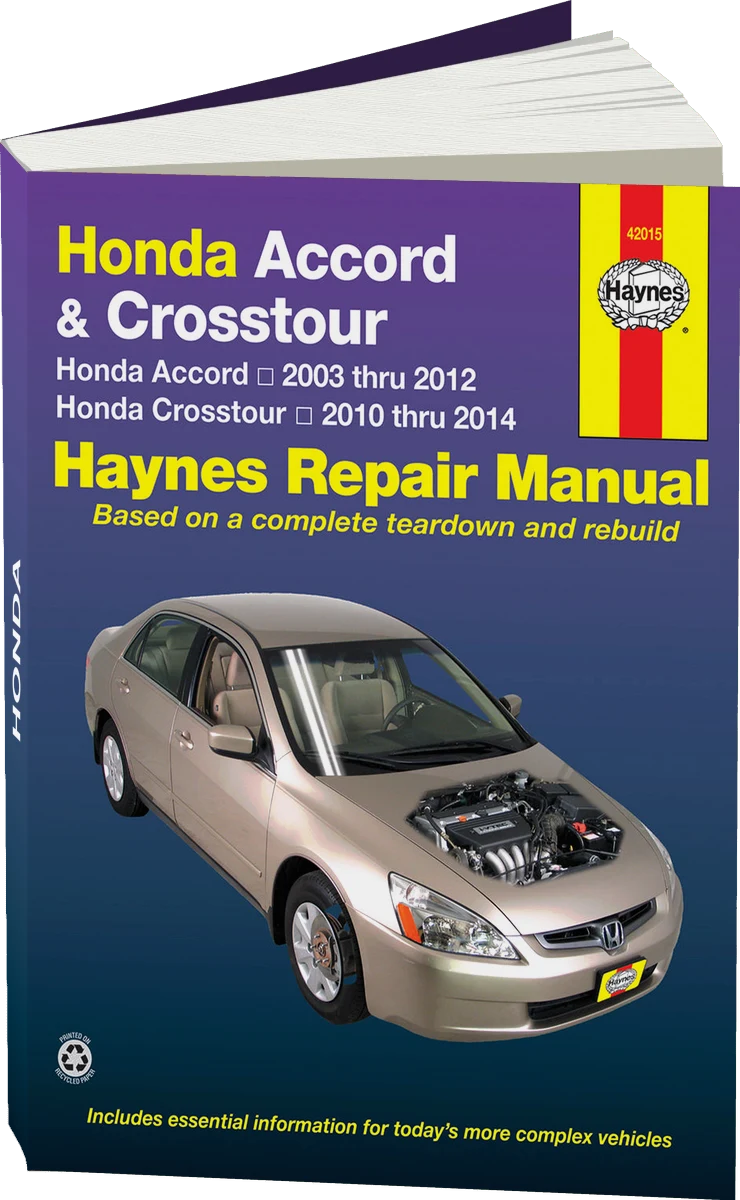 Honda Accord (2003-2012) & Crosstour (2010-2014) Haynes Repair Manual (USA)