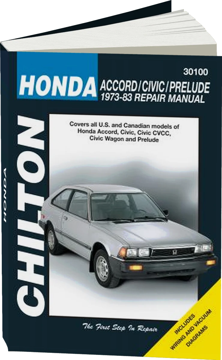 Honda Chilton Repair Manual for 1973-83 covering all models of Honda Accord, Civic, Civic CVCC, Civic Wagon and Prelude