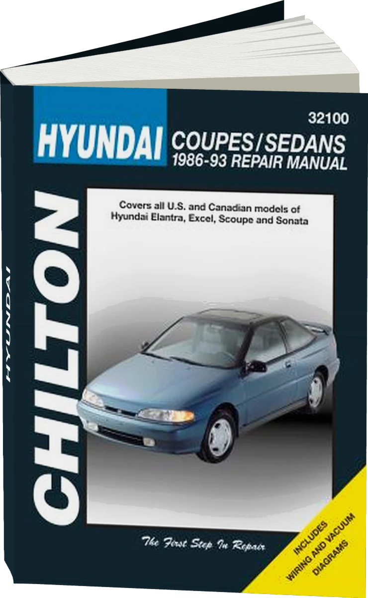 Hyundai Chilton Repair Manual for 1986-93 covering all models of Elantra, Excel, Scoupe and Sonata