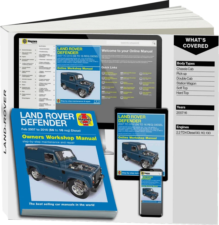 Land Rover Defender Diesel (Feb 2007-2016) 56 to 16 Haynes Repair Manual