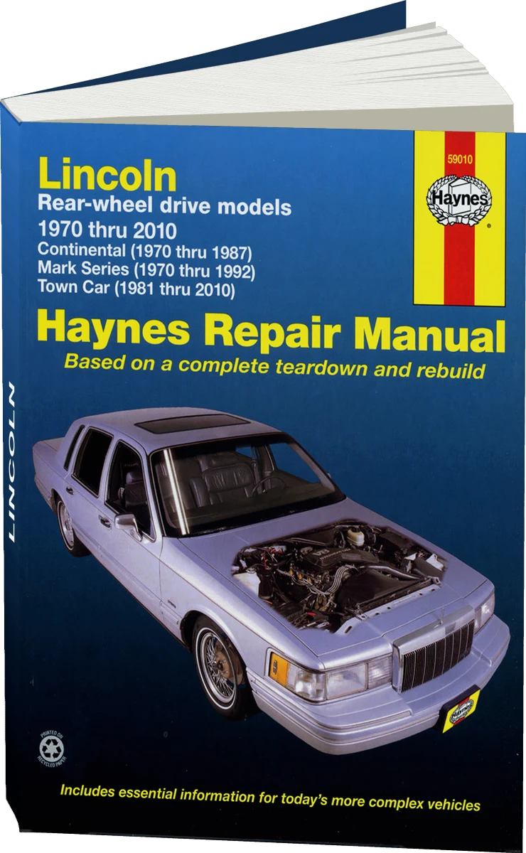 Lincoln RWD covering Continental (1970-1987) Mark Series (1970-1992) Town Car (1981-2010) Haynes Repair Manual (USA)