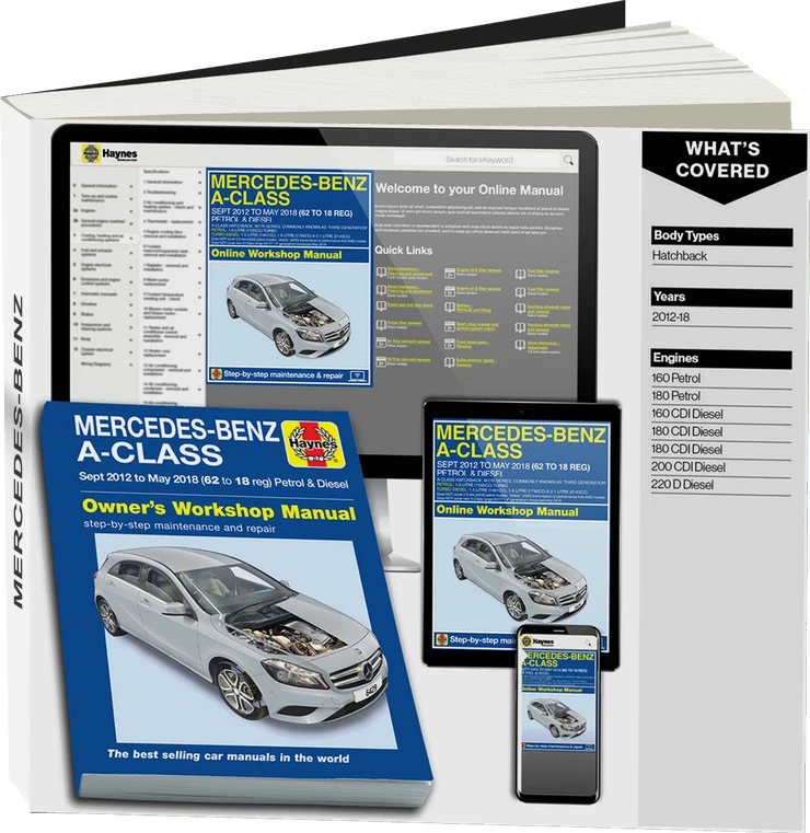Mercedes-Benz A-Class Sept 2012-May 2018 (62 to 18 reg) Petrol & Diesel Haynes Repair Manual