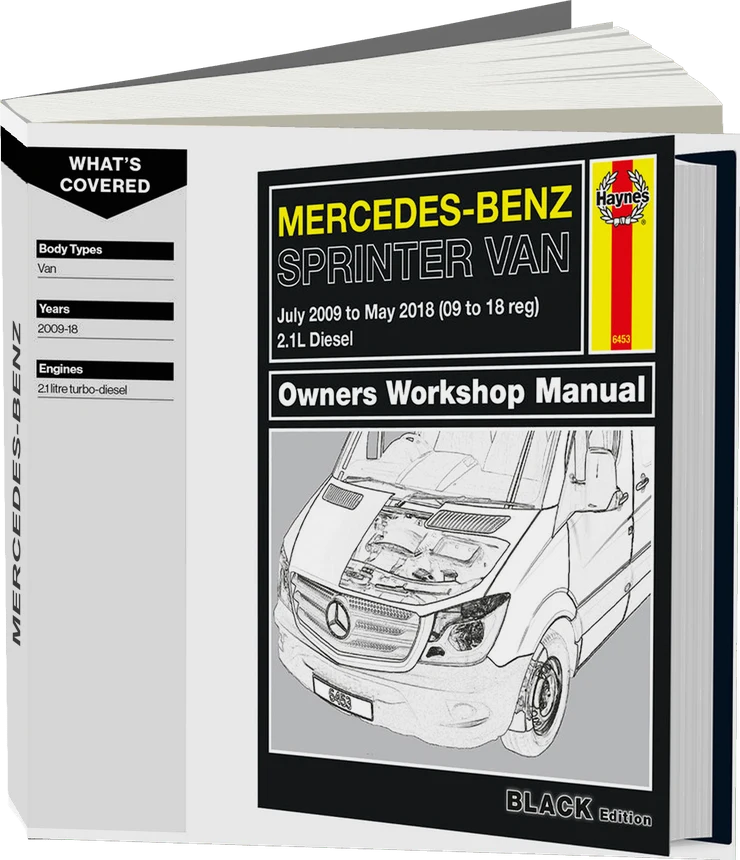 Mercedes-Benz Sprinter Diesel Vans July 2009-May 2018 (09 to 18 reg) Haynes Repair Manual - Premium Hardback Black Edition