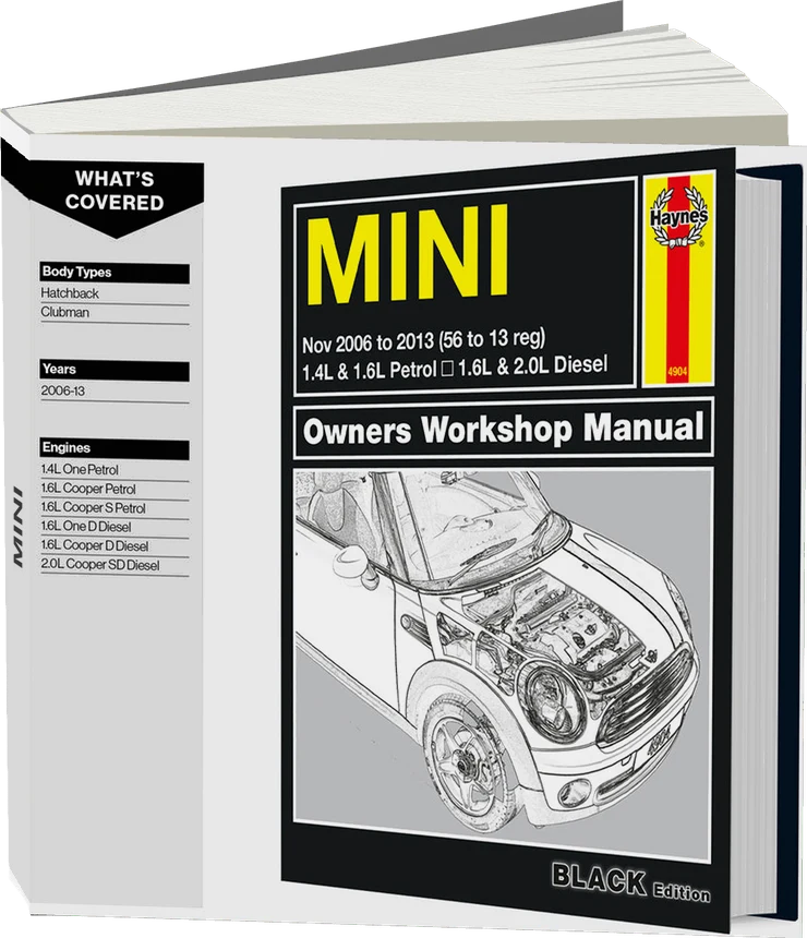 MINI Petrol & Diesel (Nov 2006-2013) Haynes Repair Manual - Premium Hardback Black Edition