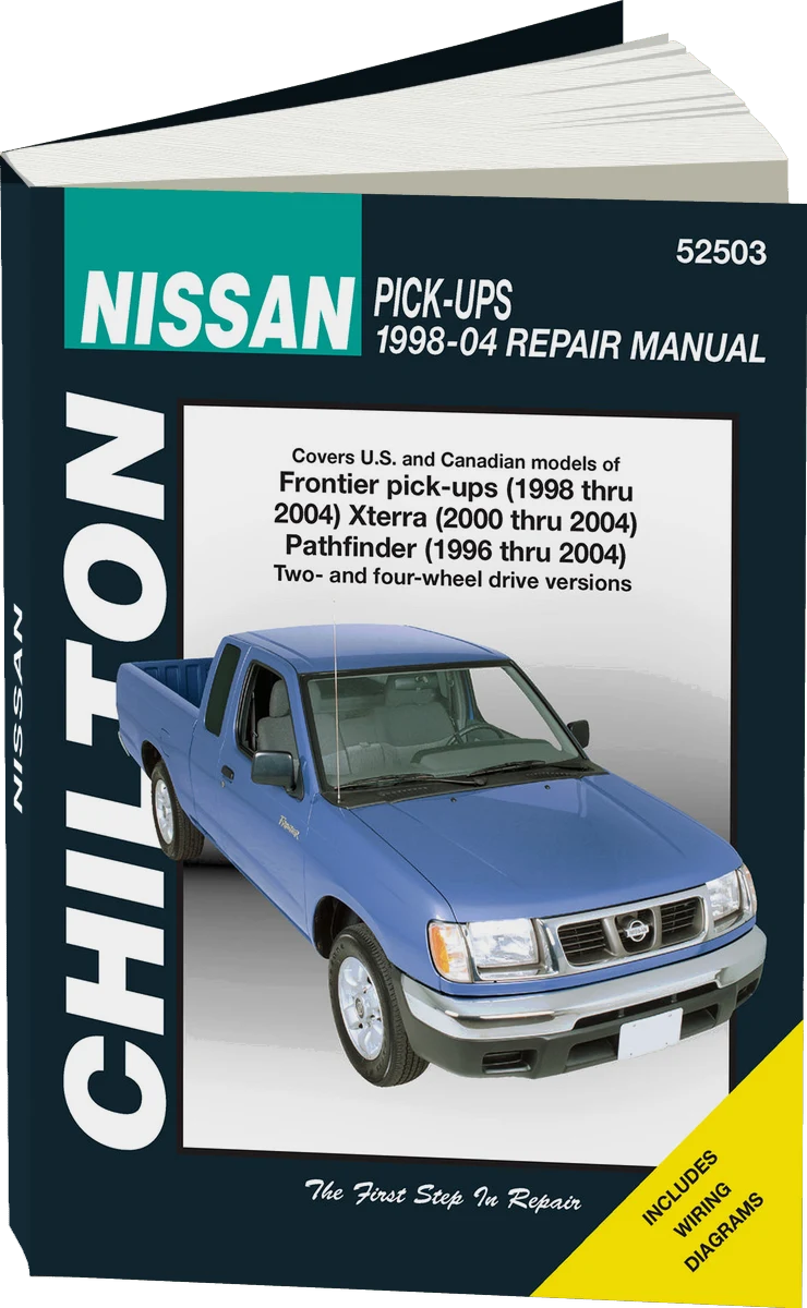 Nissan covering Frontier Pick-ups (1998-2004), Xterra (2000-04) & Pathfinder (1996-04) for both 2 & 4-wheel drive versions (exc. information on supercharged engine models) Chilton Repair Manual (USA)