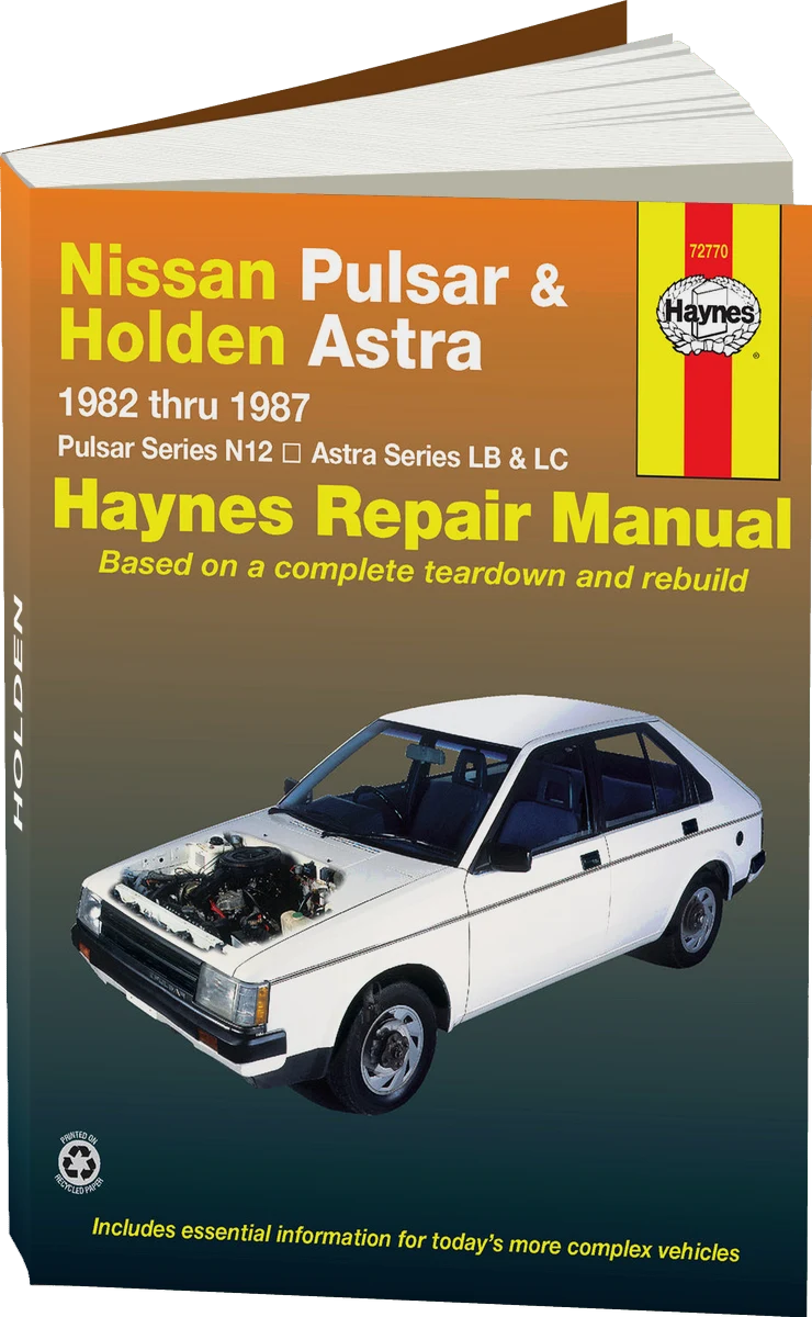 Nissan Pulsar (1982-1987) and Holden Astra (1984-1986) Haynes Repair Manual