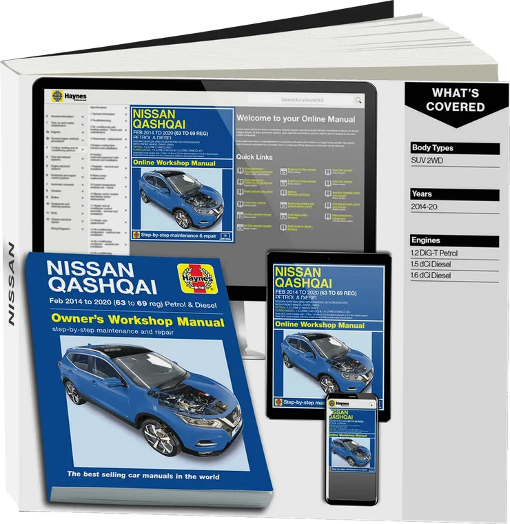Nissan Qashqai (Feb 2014-2020) 63 to 69 Haynes Repair Manual