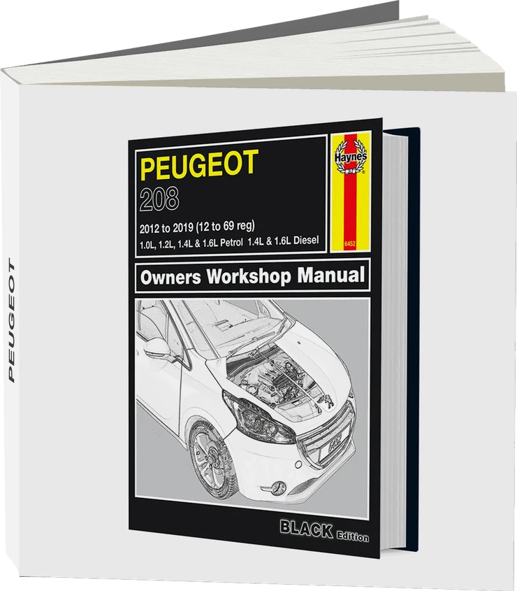 Peugeot 208 Petrol & Diesel (2012-2019) 12 to 69 reg Haynes Repair Manual - Premium Hardback Black Edition
