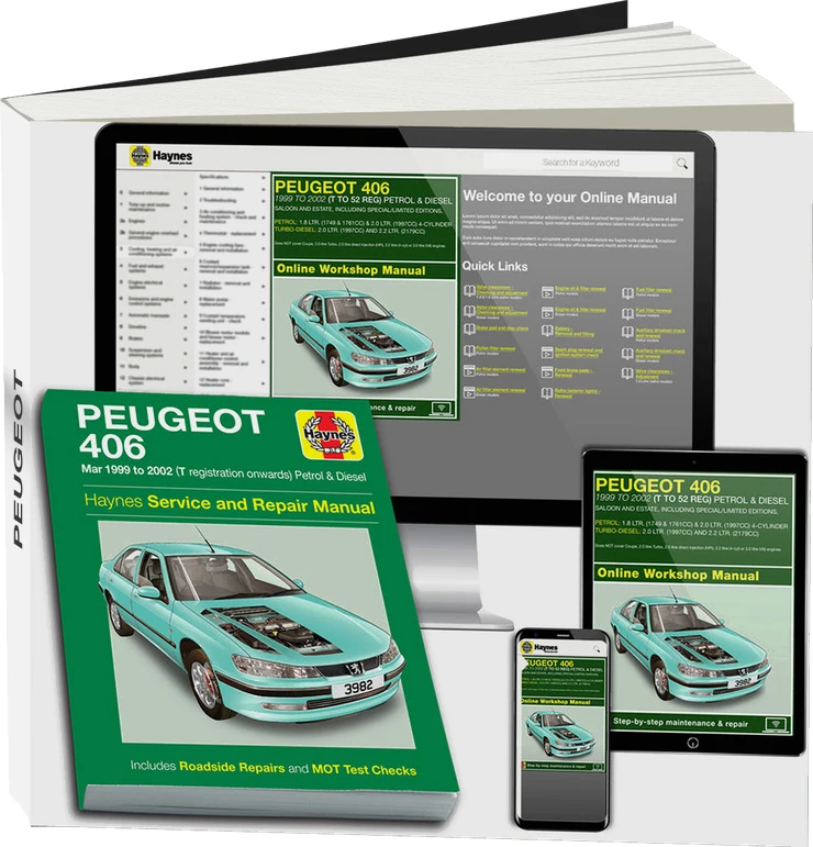 Peugeot 406 Petrol & Diesel (Mar 1999-2002) Haynes Repair Manual
