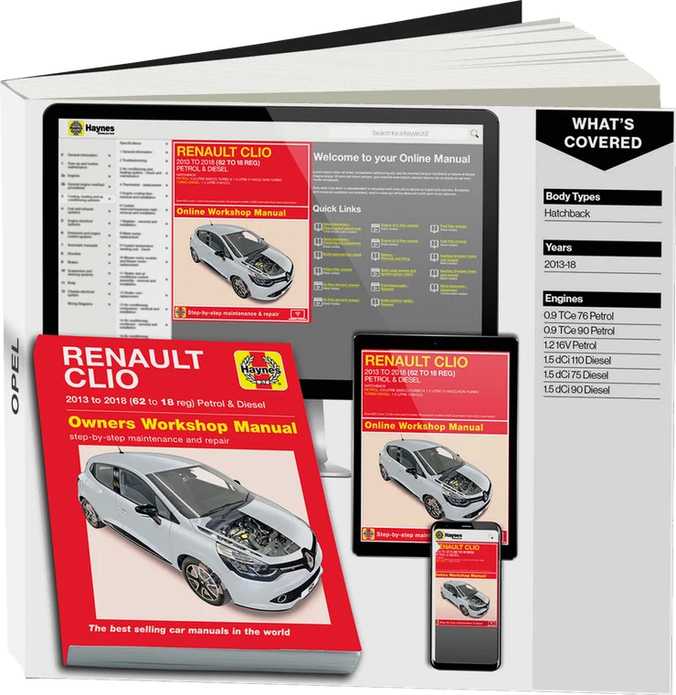 Renault Clio Petrol & Diesel (2013-2018) 62 to 18 Haynes Repair Manual