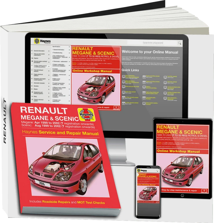 Renault Megane & Scenic Petrol & Diesel (Apr 1999-2002) Haynes Repair Manual