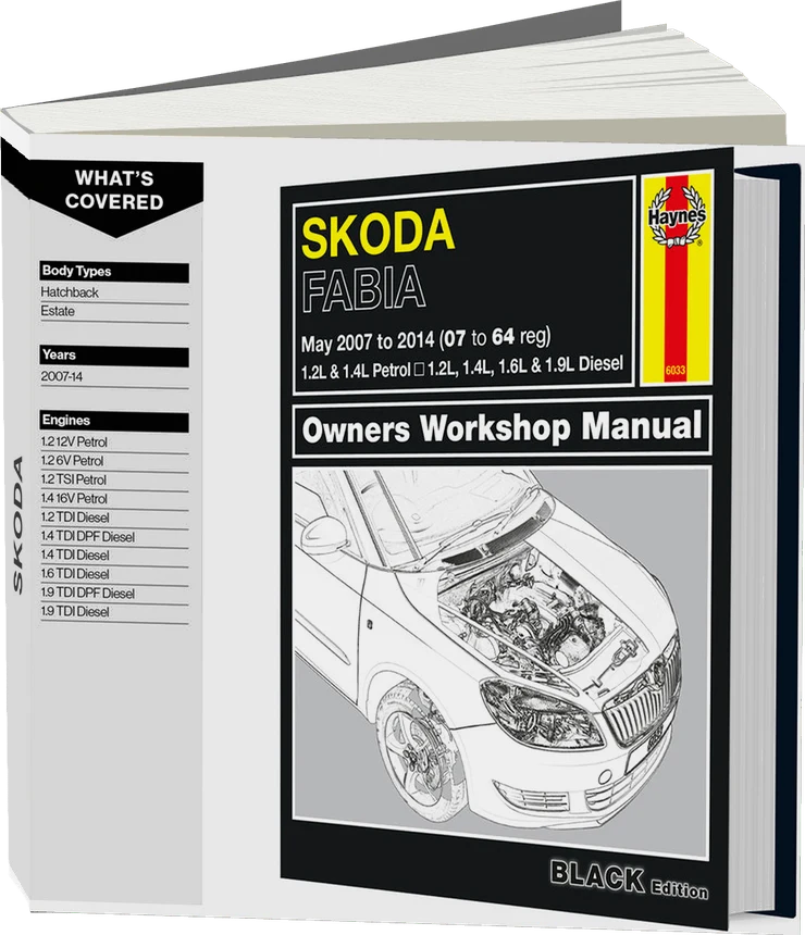 Skoda Fabia petrol & diesel (May 2007-2014) Haynes Repair Manual - Premium Hardback Black Edition