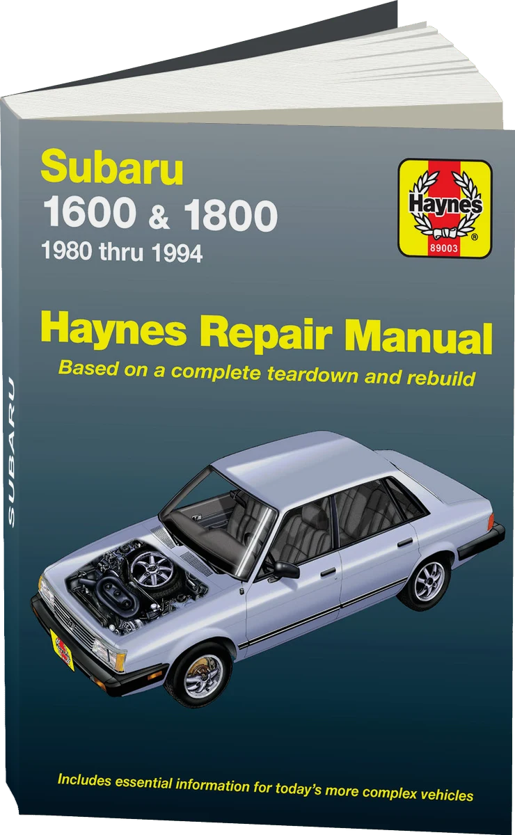 Subaru Subaru 1600, 1600 Hatchback, 1800, 1800 Hatchback (80-94), Brat Pick-ups (81-82), Loyale (90-94), Station Wagon (84-88) & XT (86-89) Haynes Repair Manual