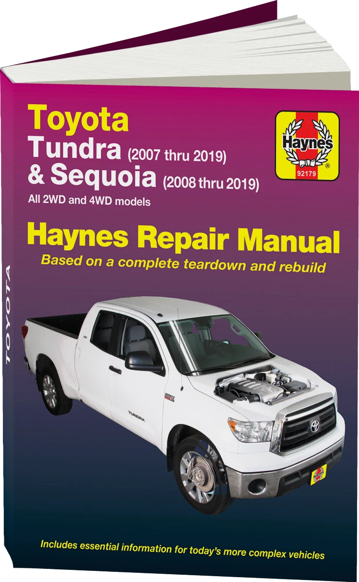 Toyota 2WD & 4WD Tundra (07-19) & Sequoia (08-19) Haynes Repair Manual