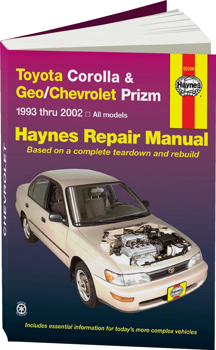 Toyota Corolla & Geo/Chevrolet Prizm (1993-2002) Haynes Repair Manual (USA)