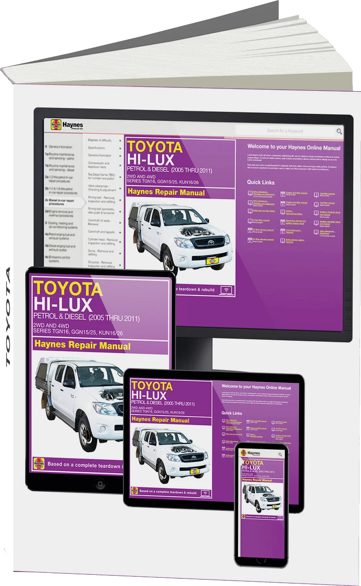 Toyota Hi Lux 4x4 & 4x2 (05-15) Haynes Repair Manual (AUS)