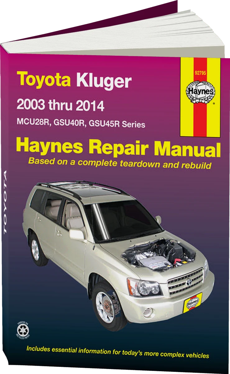 Toyota Kluger Petrol (2003-2014) Haynes Repair Manual (AUS)