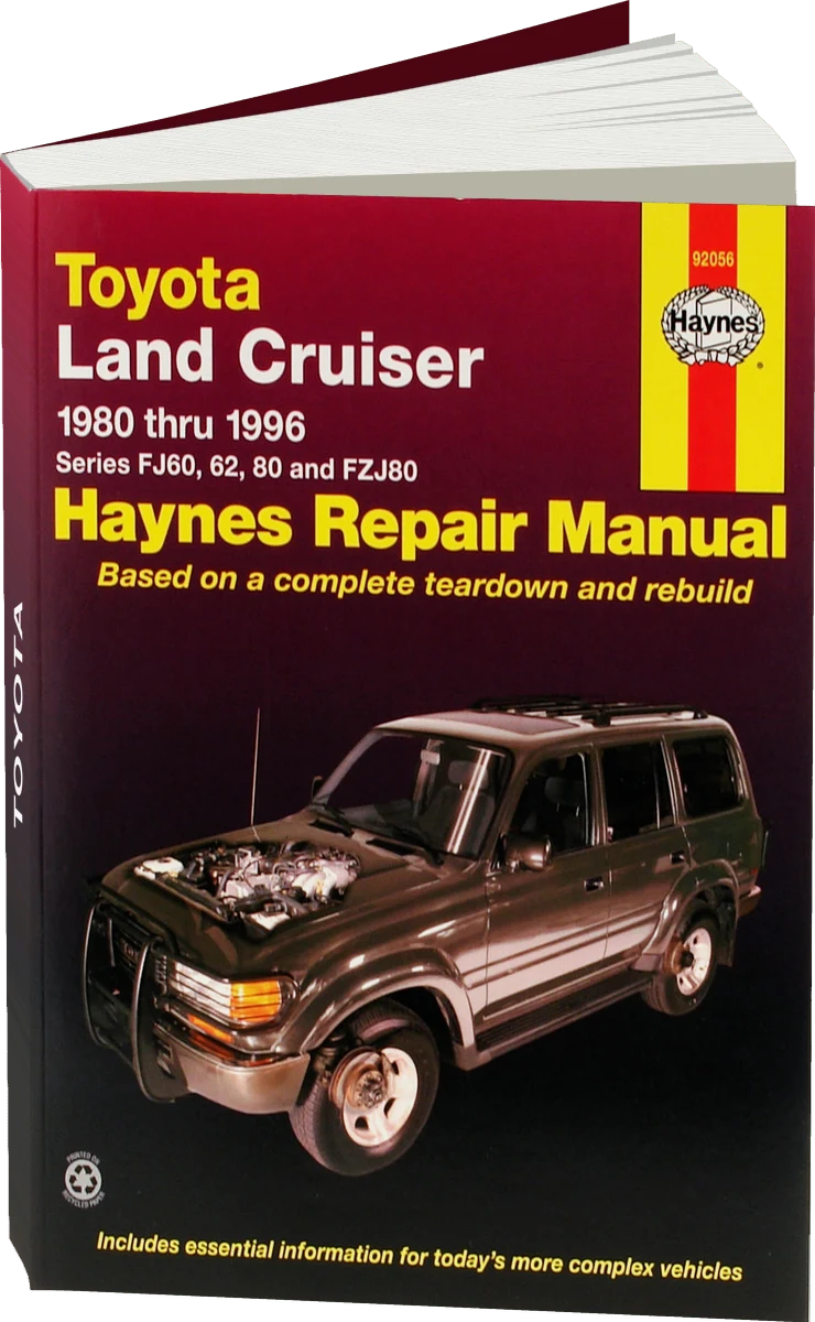 Toyota Land Cruiser Series FJ60, 62, 80 & FZJ80 (1980-1996) Haynes Repair Manual (USA)