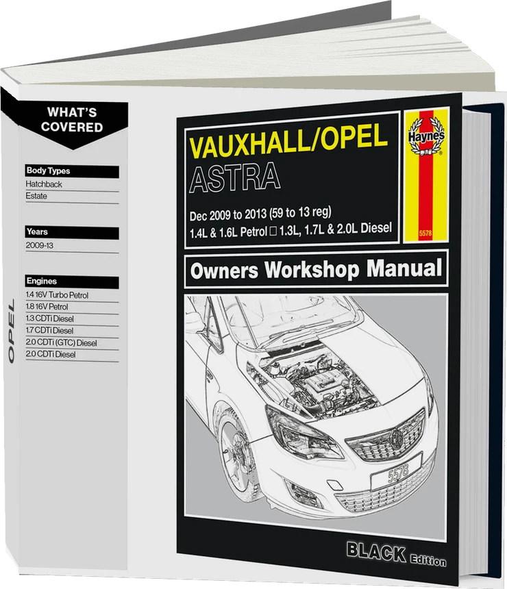Vauxhall/Opel Astra (Dec 2009-2013) Haynes Repair Manual - Premium Hardback Black Edition