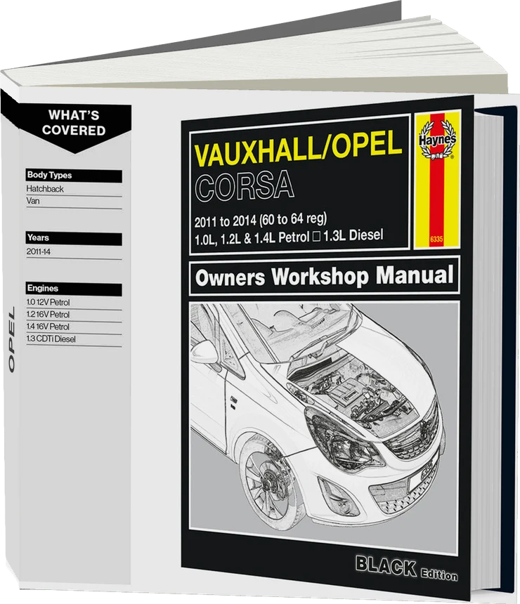 Vauxhall/Opel Corsa petrol & diesel (2011-2014) 60 to 64 Haynes Repair Manual - Premium Hardback Black Edition